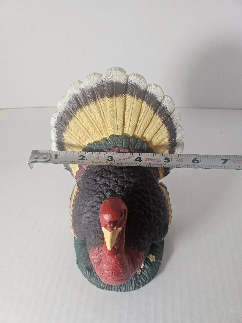 Hand Painted Resin Turkey Statue Primitive Fall Harvest Table Decor 8